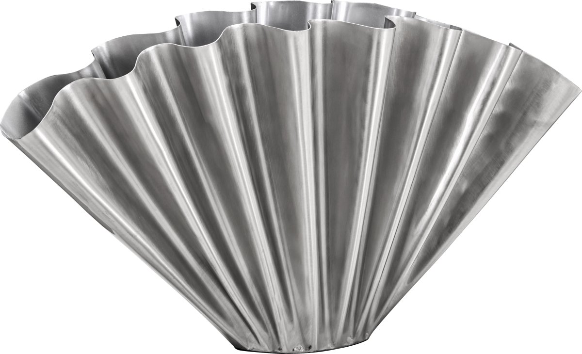 House Doctor Flood Vase H30cm, børstet sølvfinish