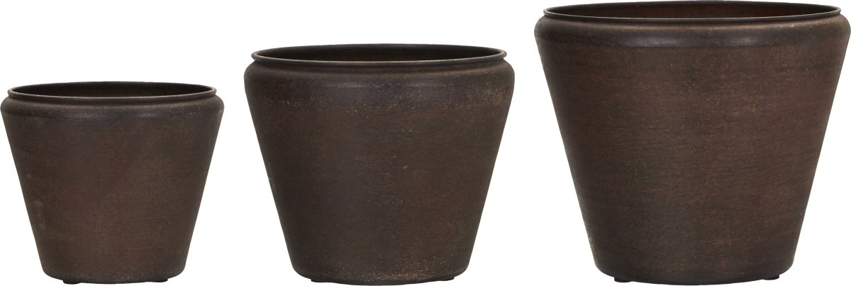 House Doctor Funnel Urtepotter, antik brun, 3 stk