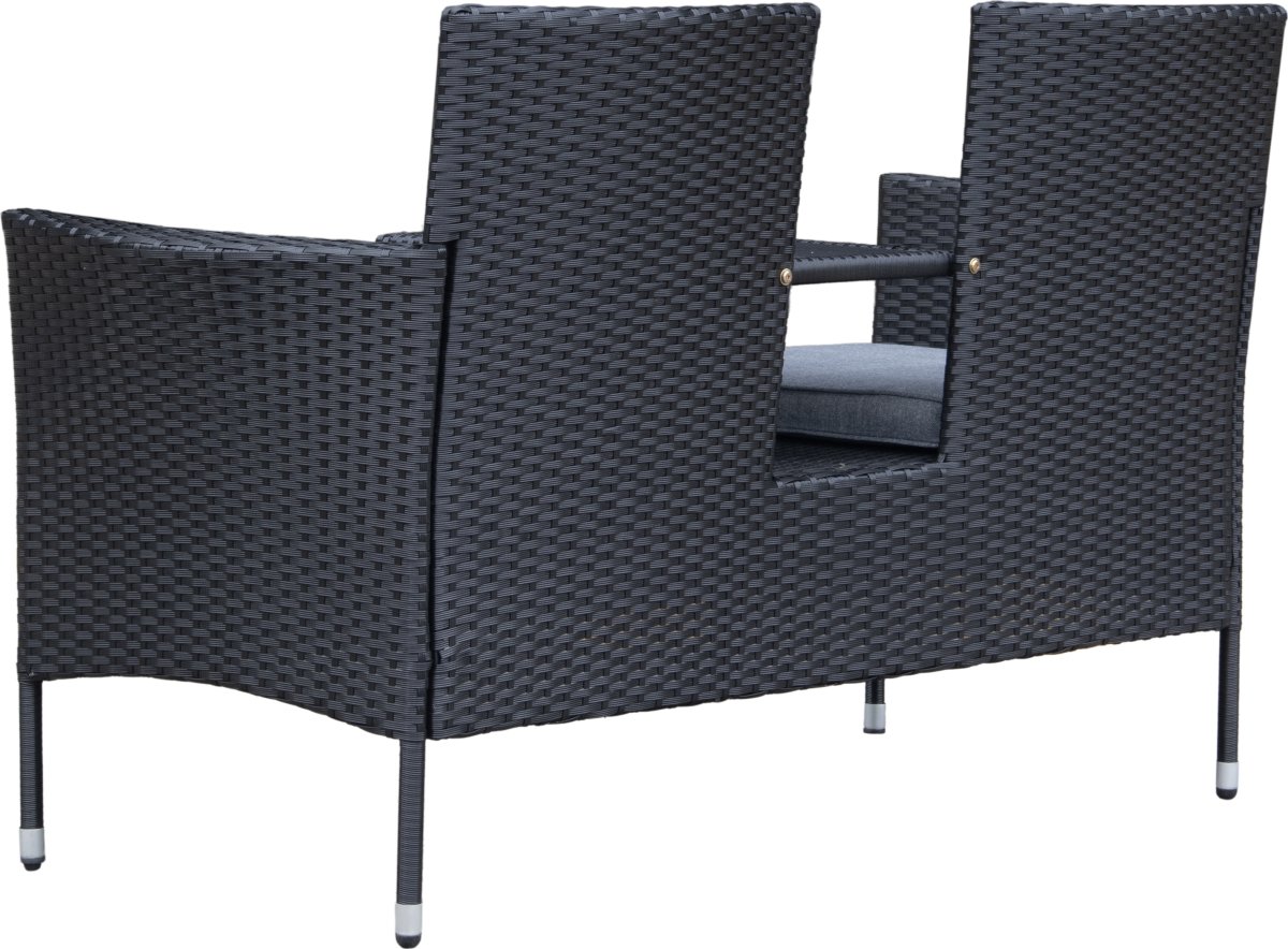 OUTDOOR havesofa 2-pers. med bord, sort
