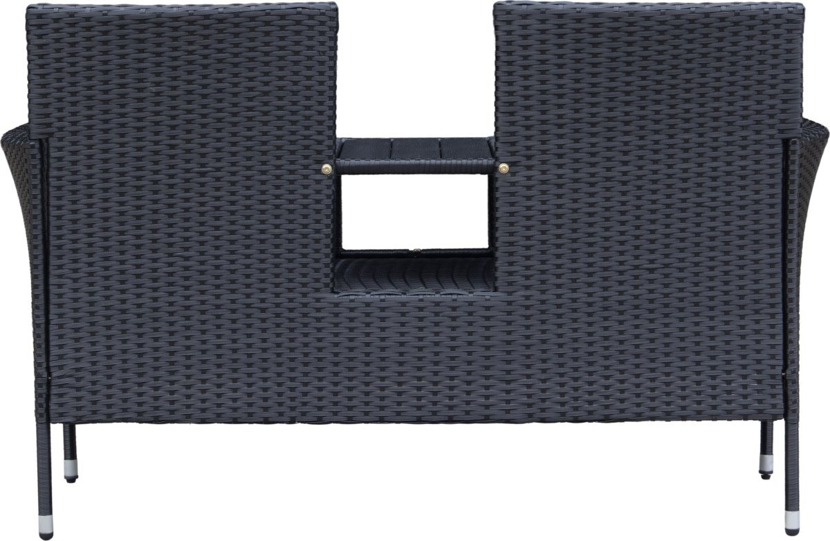 OUTDOOR havesofa 2-pers. med bord, sort