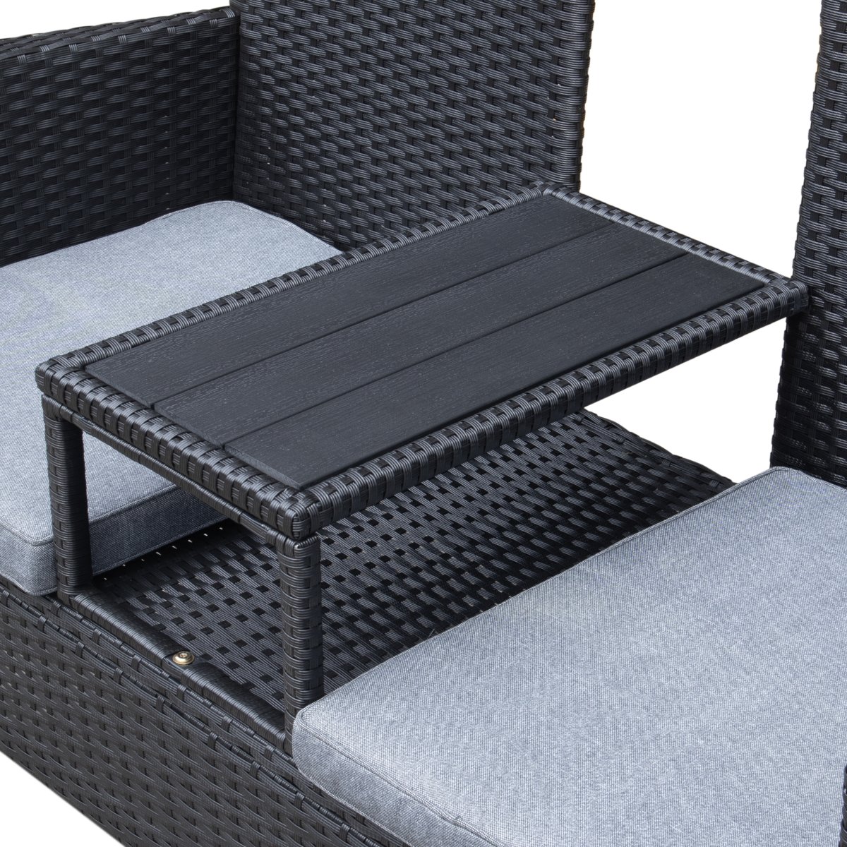 OUTDOOR havesofa 2-pers. med bord, sort
