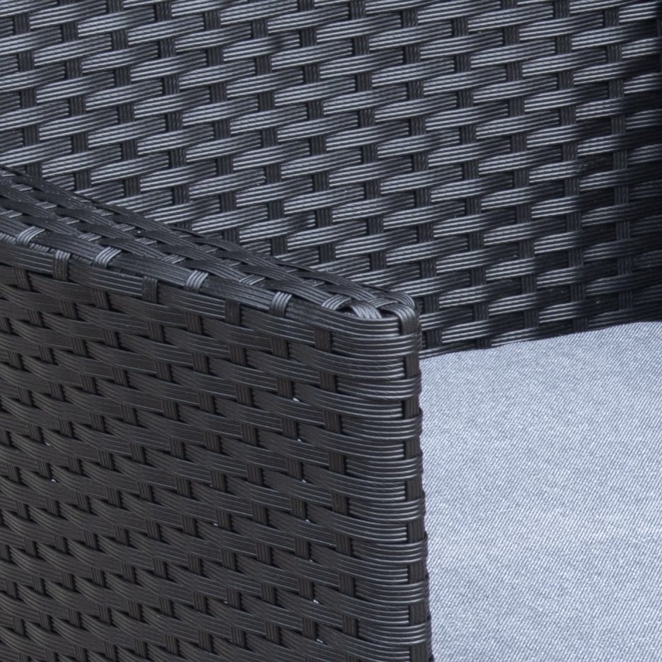 OUTDOOR havesofa 2-pers. med bord, sort