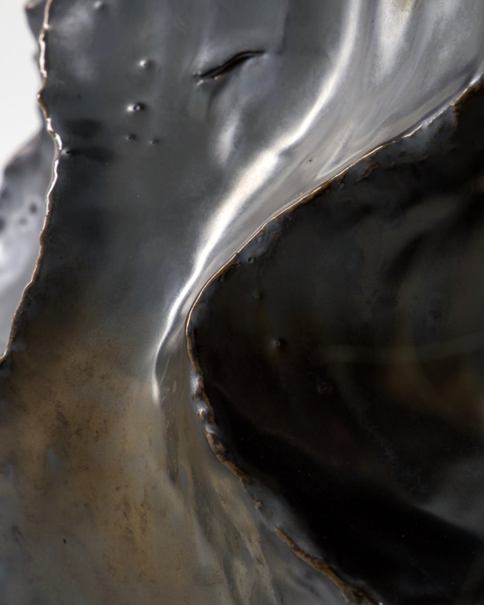 House Doctor Waves Vase H25 cm, metallisk