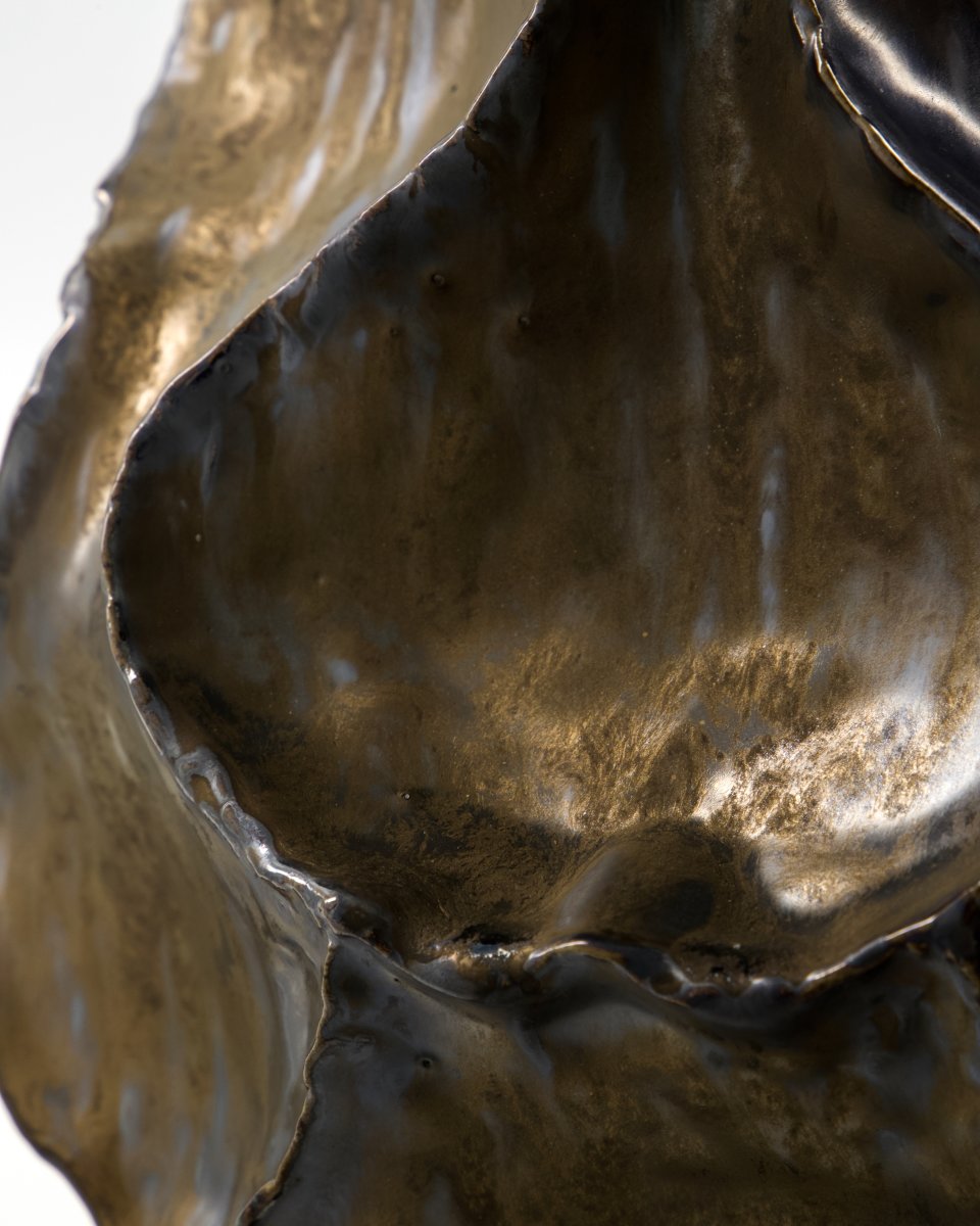 House Doctor Waves Vase H34 cm, metallisk