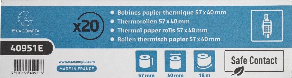 Clairefontaine Termorulle, kreditk., 57x40mm, 20rl