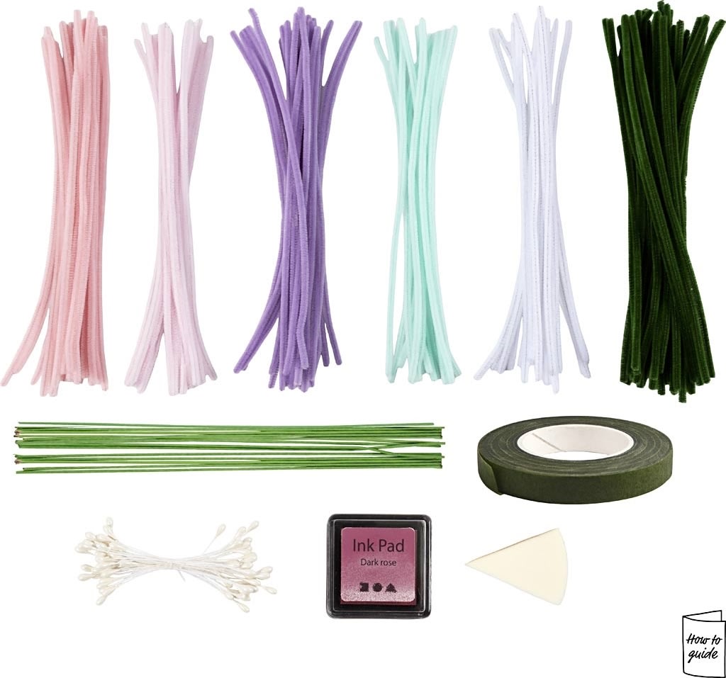 DIY Kit Chenilleblomster | Pastelfarver