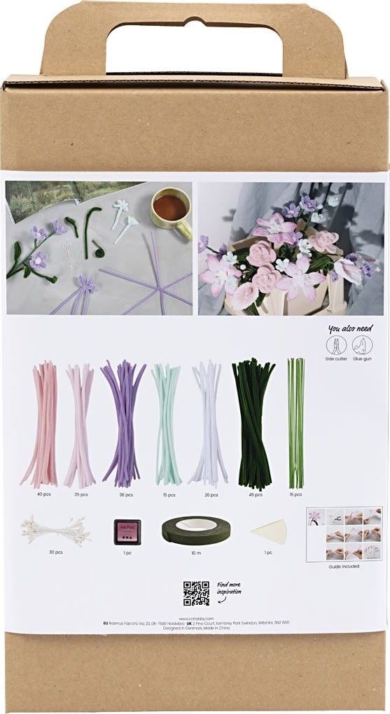 DIY Kit Chenilleblomster | Pastelfarver