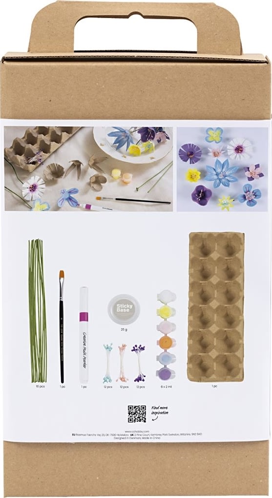 DIY Kit Æggebakke blomster | Pastelfarver