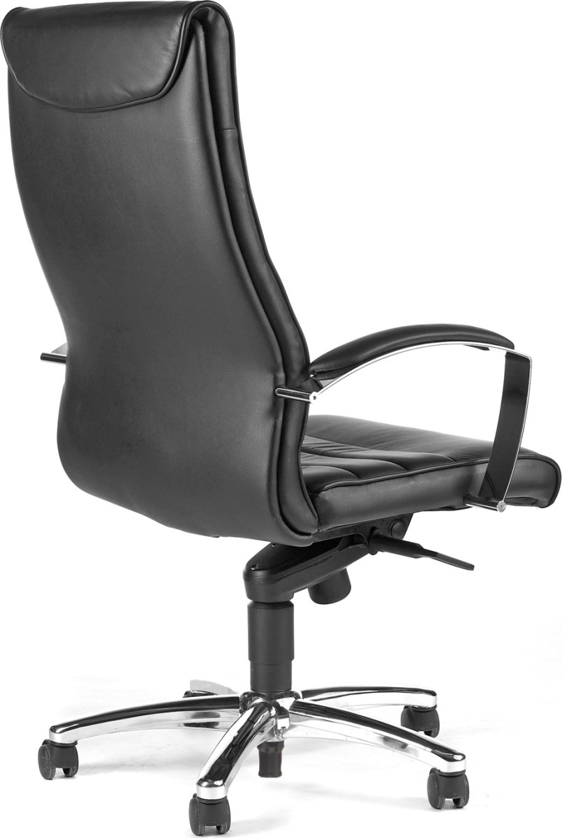 Melfi kontorstol, sort læder inkl. armlæn