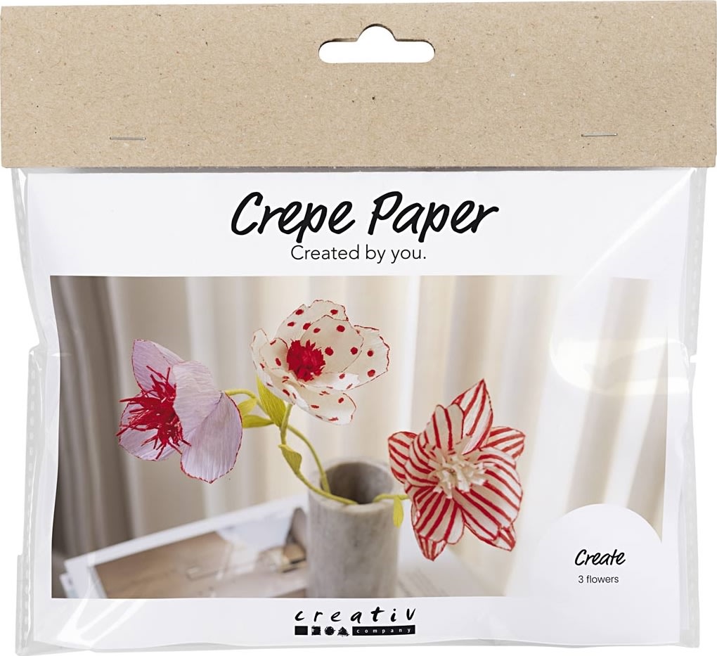 Mini DIY Kit Crepepapir | Blomster | Pastelfarver