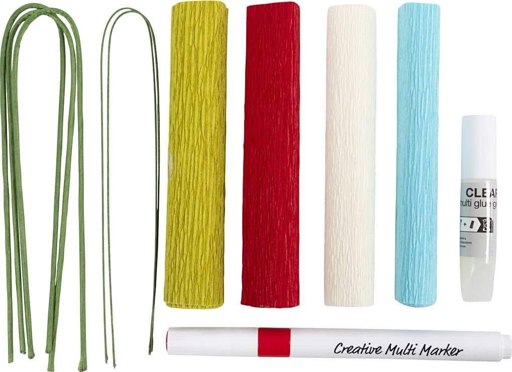 Mini DIY Kit Crepepapir | Crepeblomster | Pastel