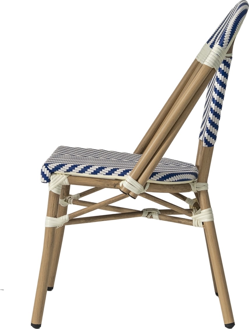 Cannes Havestol, flet/alu, UV, stabelbar, blå