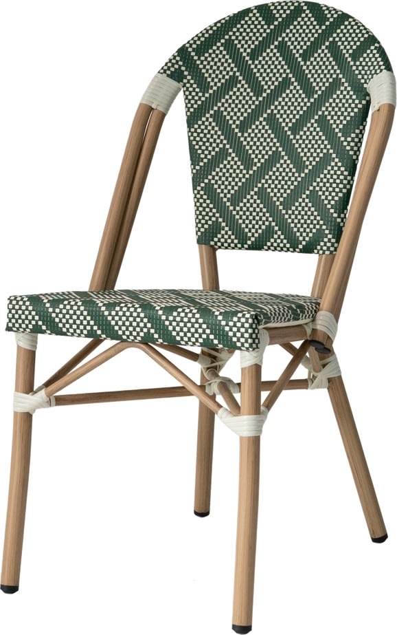 Cannes Havestol, flet/alu, UV, stabelbar, grøn