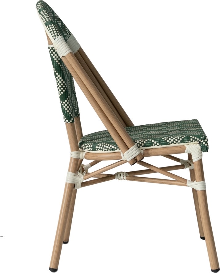 Cannes Havestol, flet/alu, UV, stabelbar, grøn