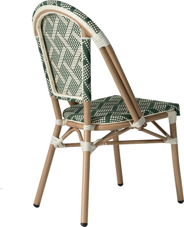 Cannes Havestol, flet/alu, UV, stabelbar, grøn