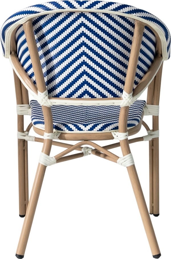 Marseille Havestol, flet/alu, UV, stabelbar, blå