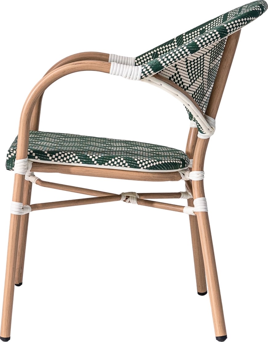 Marseille Havestol, flet/alu, UV, stabelbar, grøn