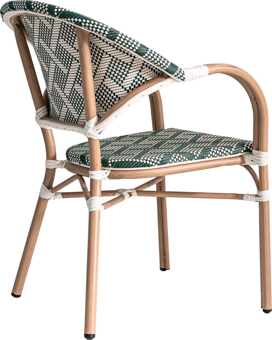 Marseille Havestol, flet/alu, UV, stabelbar, grøn