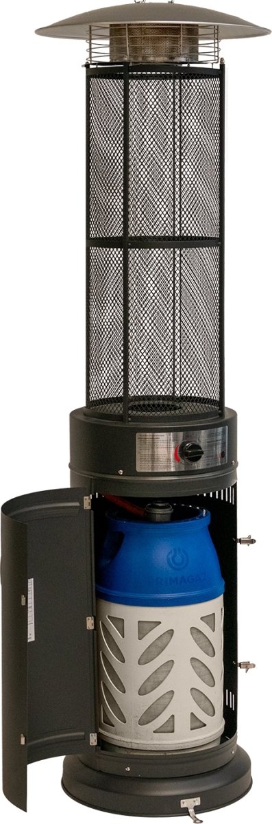 Terrassevarmer Round, 180 cm, Mat sort