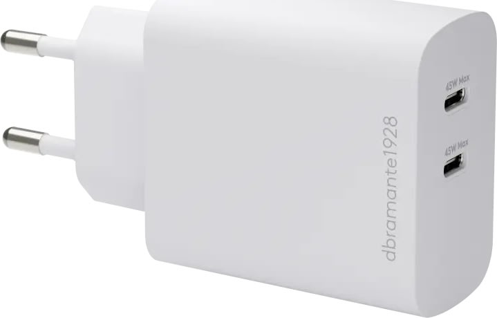 DBRAMANTE1928 Oplader - 2xUSB-C 45W - Hvid