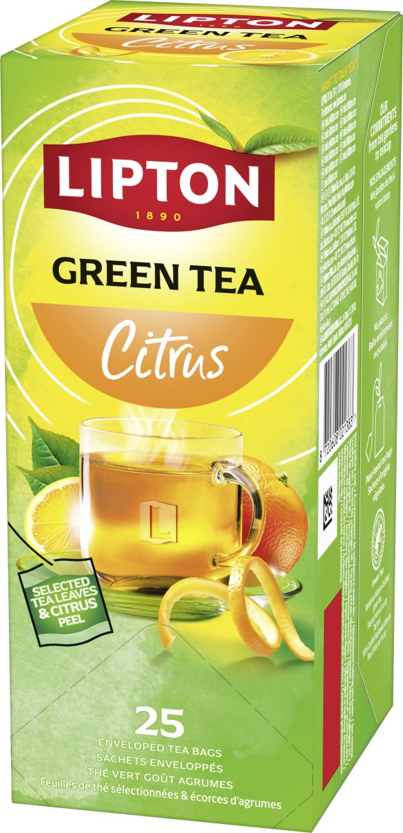 Lipton Grøn te med citrus, 25 breve