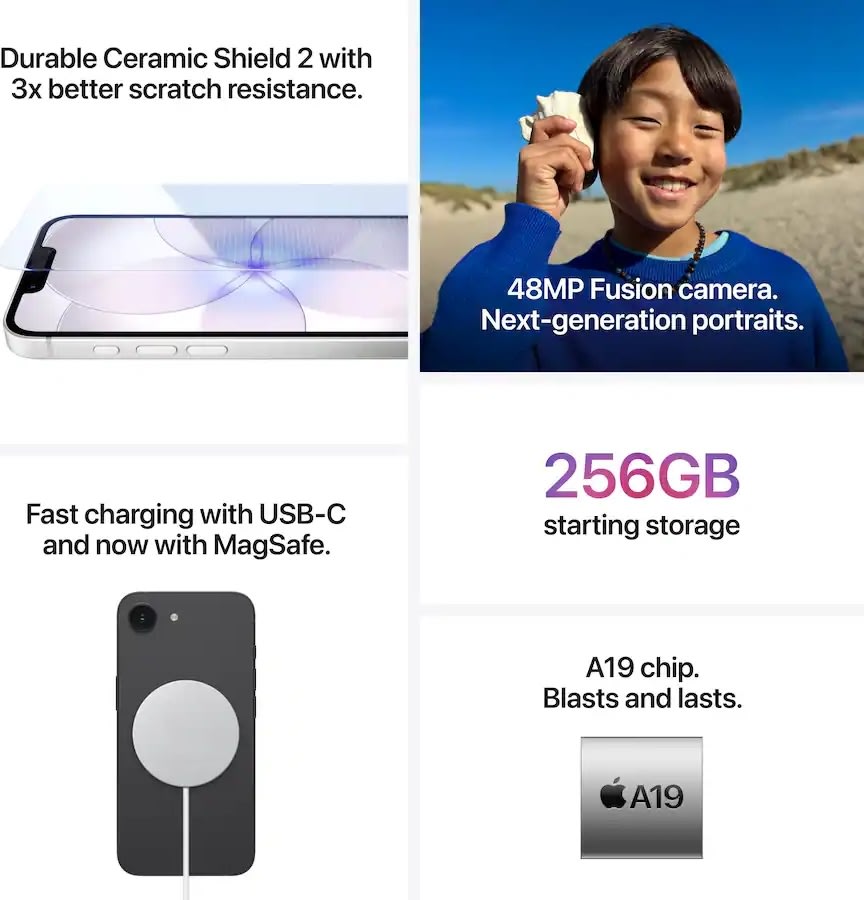 Apple iPhone 17e, 256GB, sart rosa