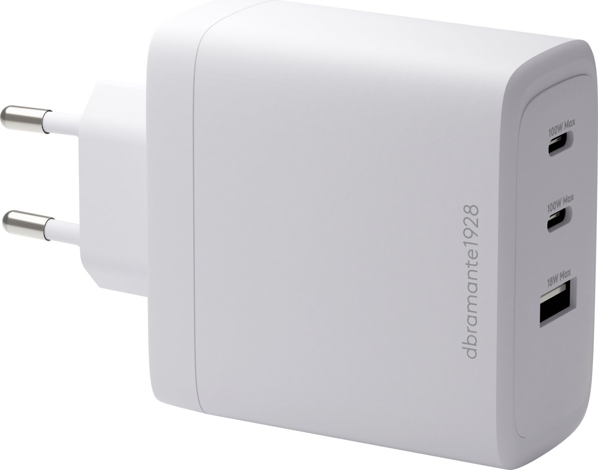 DBRAMANTE Vægoplader, 2xUSB-C 100W + 1xUS