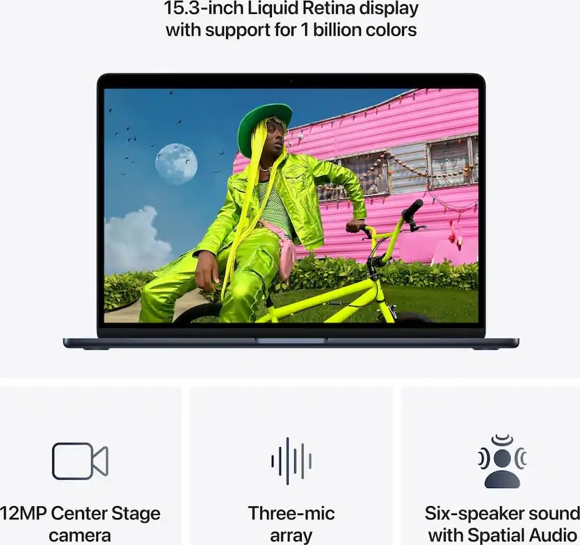 Apple MacBook Air M5 15", 16GB, 512GB SSD, midnat