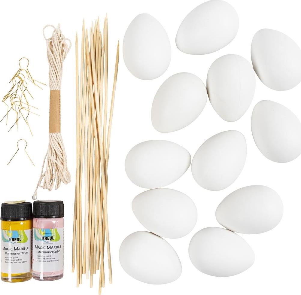DIY Kit Marmorering | Æg | Rosa & gul