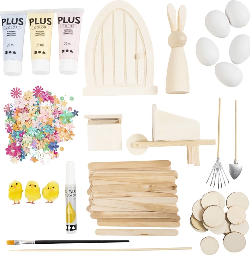 DIY Kit Påskeharens Dør | Pastelfarver