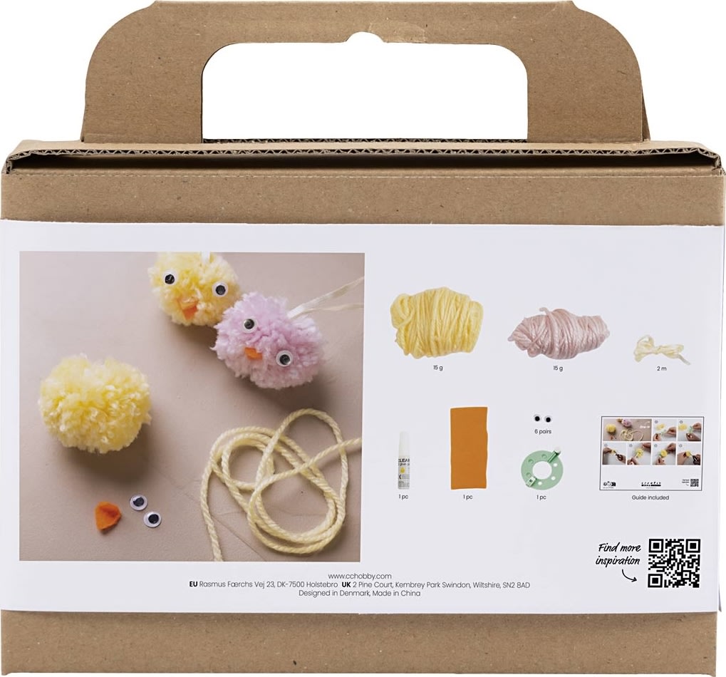 Mini DIY Kit Pompon | Kyllinger | Ass. farver