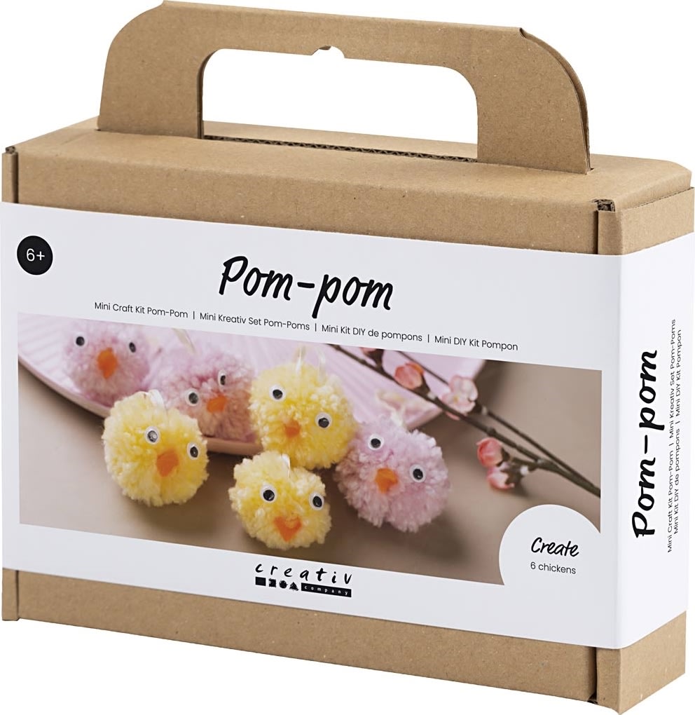 Mini DIY Kit Pompon | Kyllinger | Ass. farver