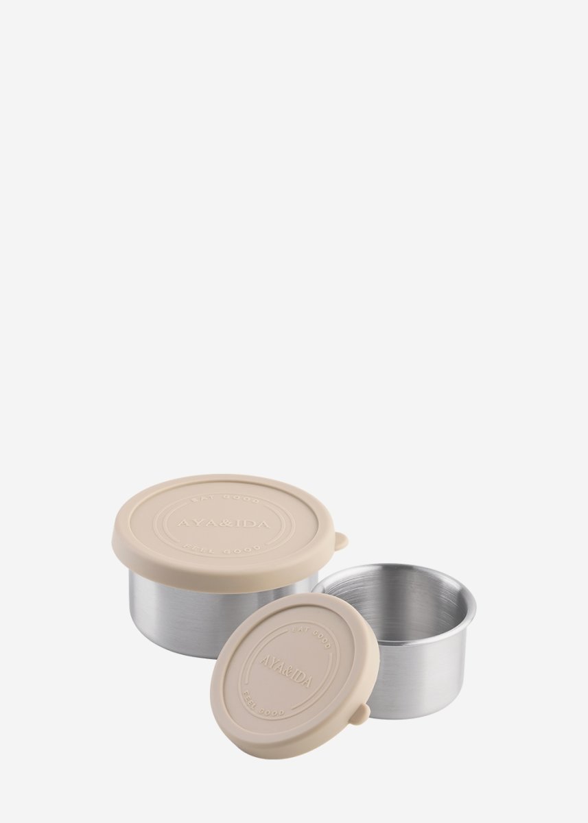 AYA&IDA Snack Containers 100+200 ml,  beige