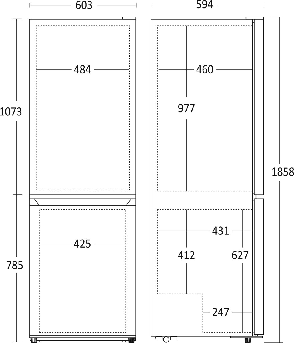 Scandomestic Køleskab/Fryser - CBF315WE