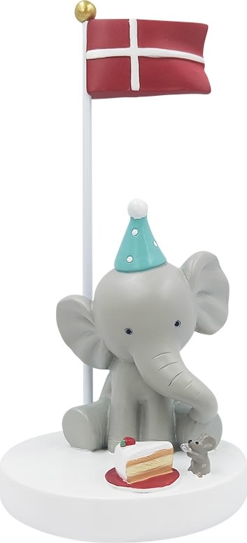 Kids By Friis Bordflag Elefant, Mus og Kage  H14,5