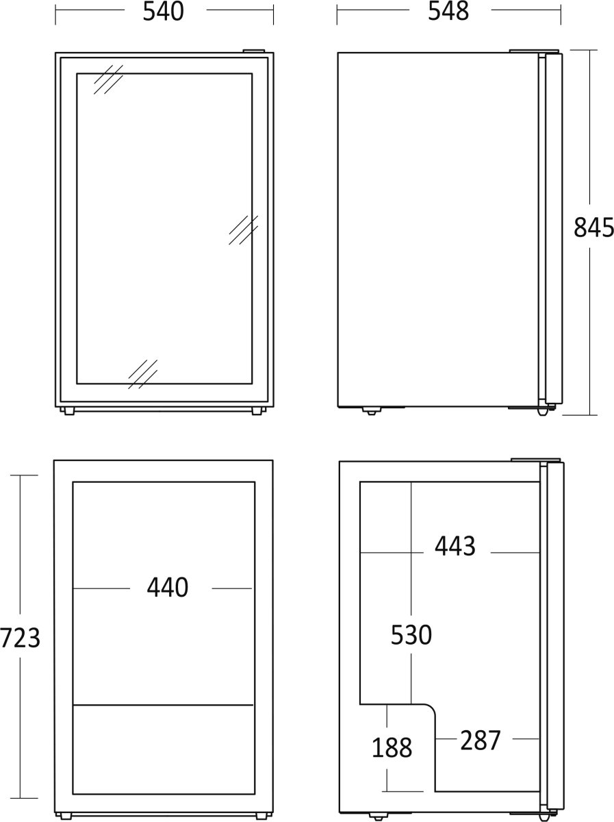 Scancool Displaykøleskab - DC126BB