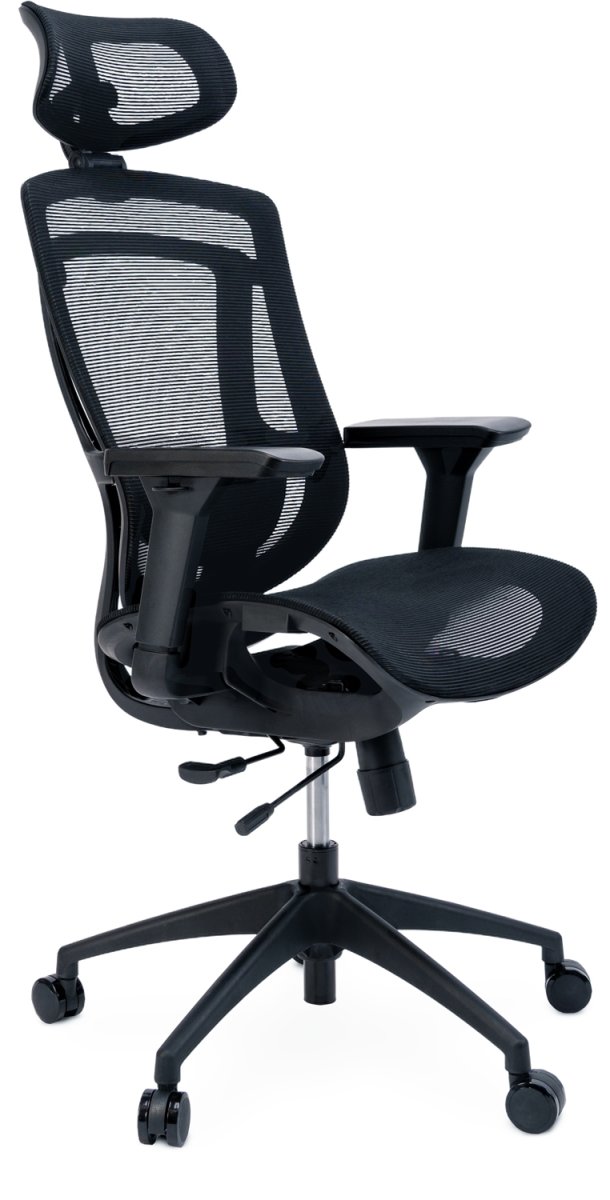 Severo kontorstol, fuld mesh, sort