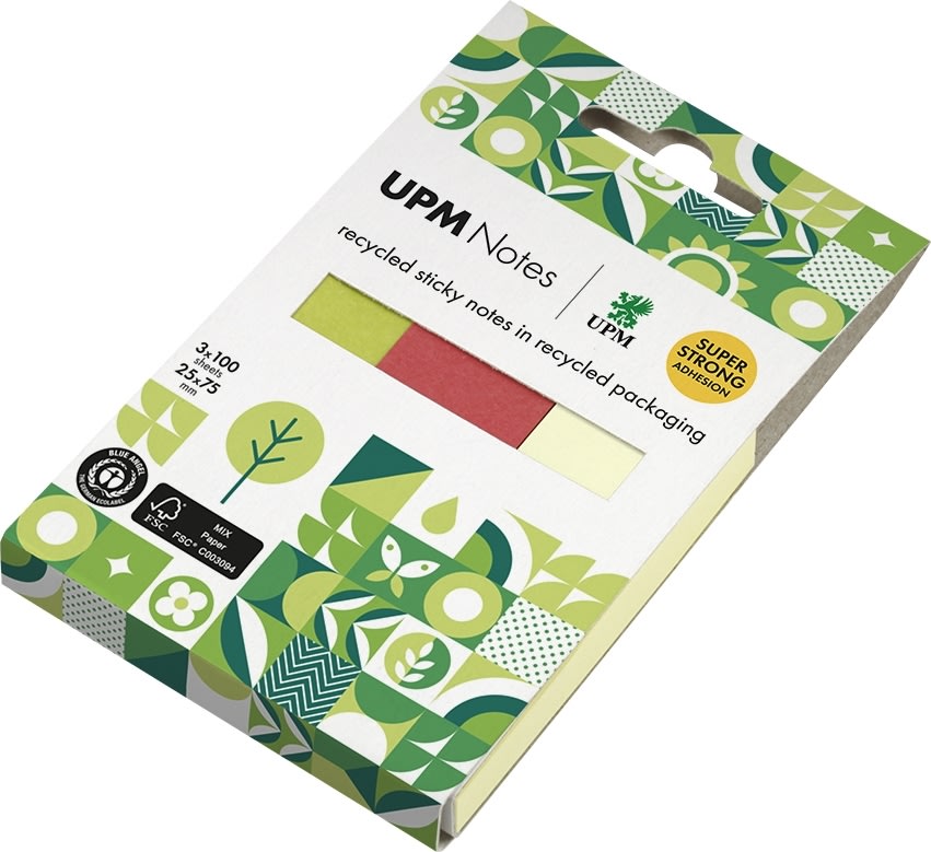 UPM Indexfaner | 25x75 mm | 3 farver