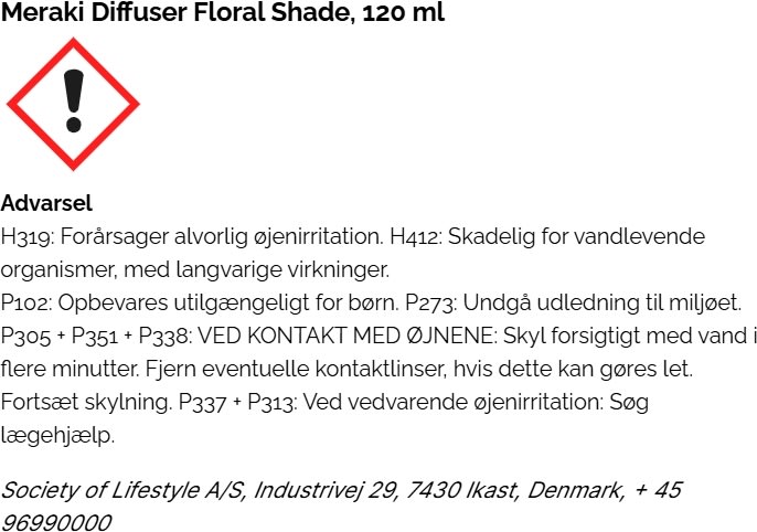 Meraki Duftfrisker m. Pinde, Floral Shade, 120 ml