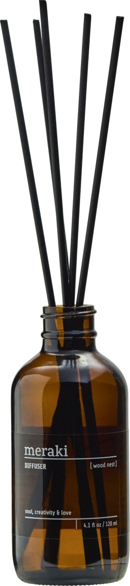 Meraki Duftfrisker m. Pinde, Wood Nest, 120 ml