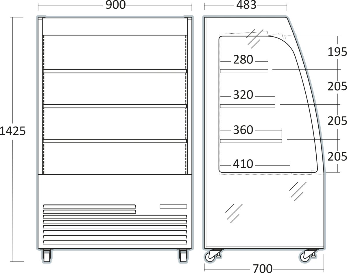 Scancool Åbent køleskab - OFC90B