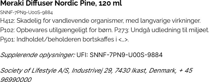 Meraki Duftfrisker m. Pinde, Nordic Pine, 120 ml