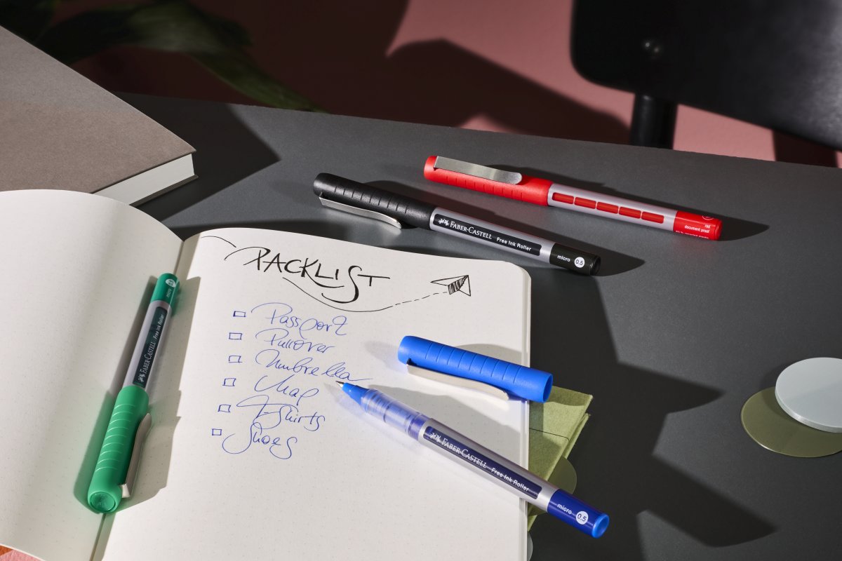 Faber-Castell Free Ink Rollerpen | F | Blå