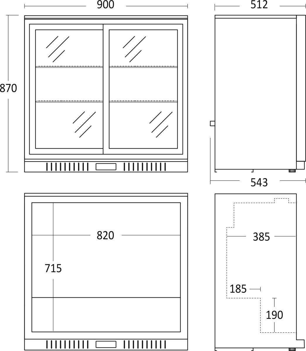 Scancool Køleskab - BB211SLBB, Backbarer