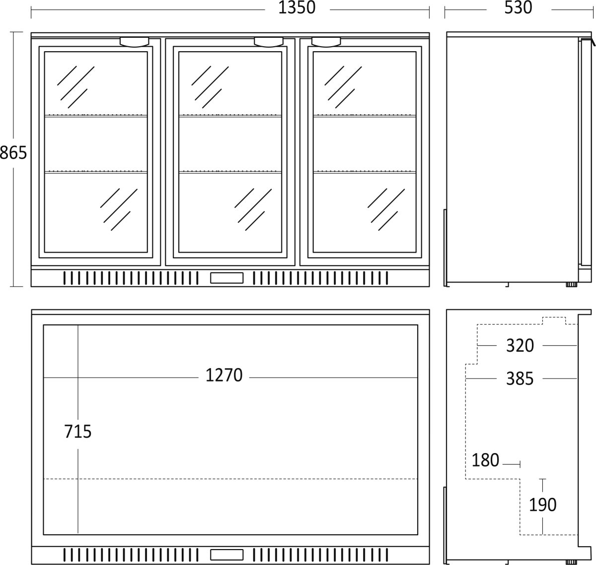 Scancool Køleskab - BB311HBA, Backbarer