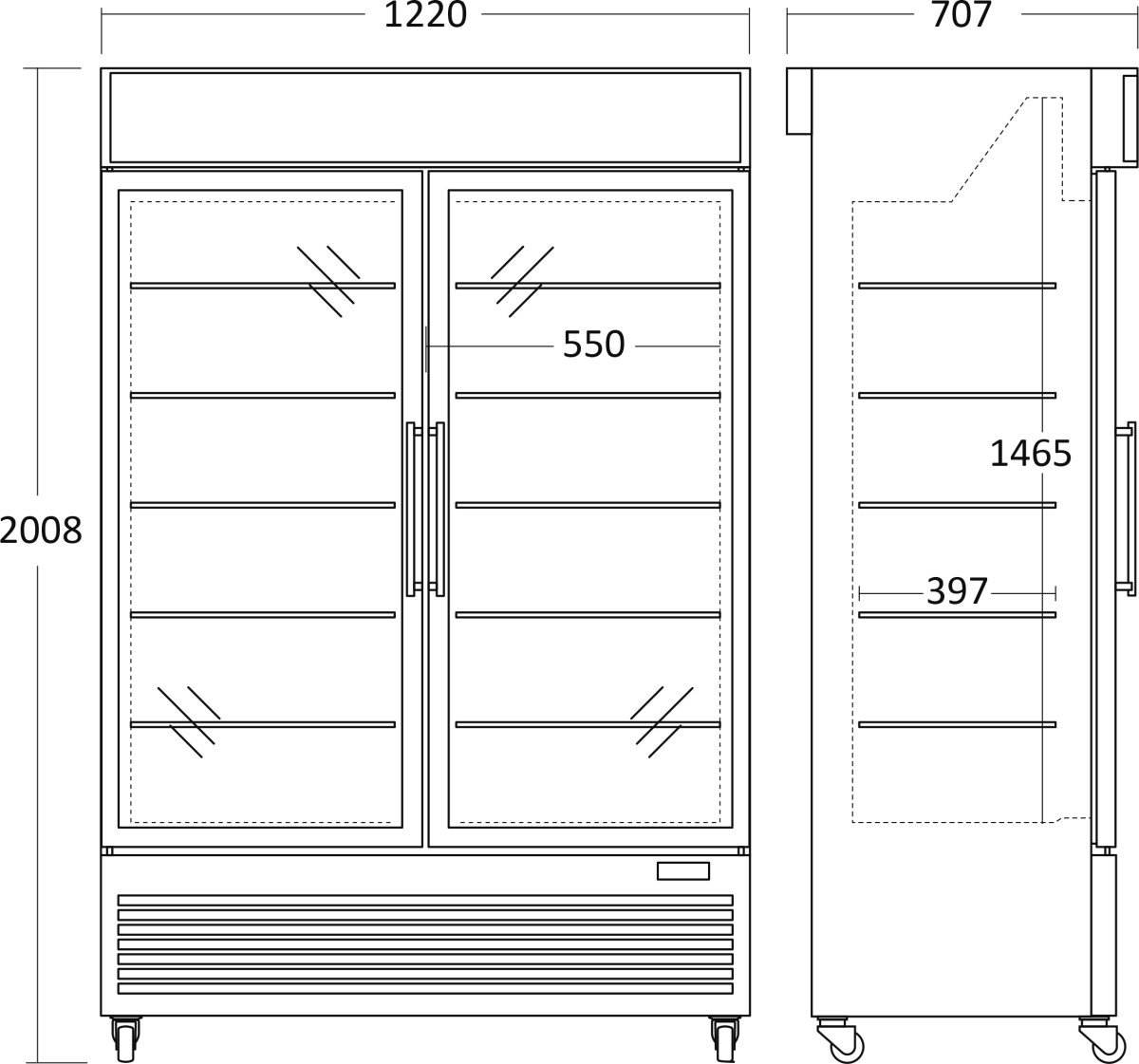 Scancool Displayfryser - DF800BE