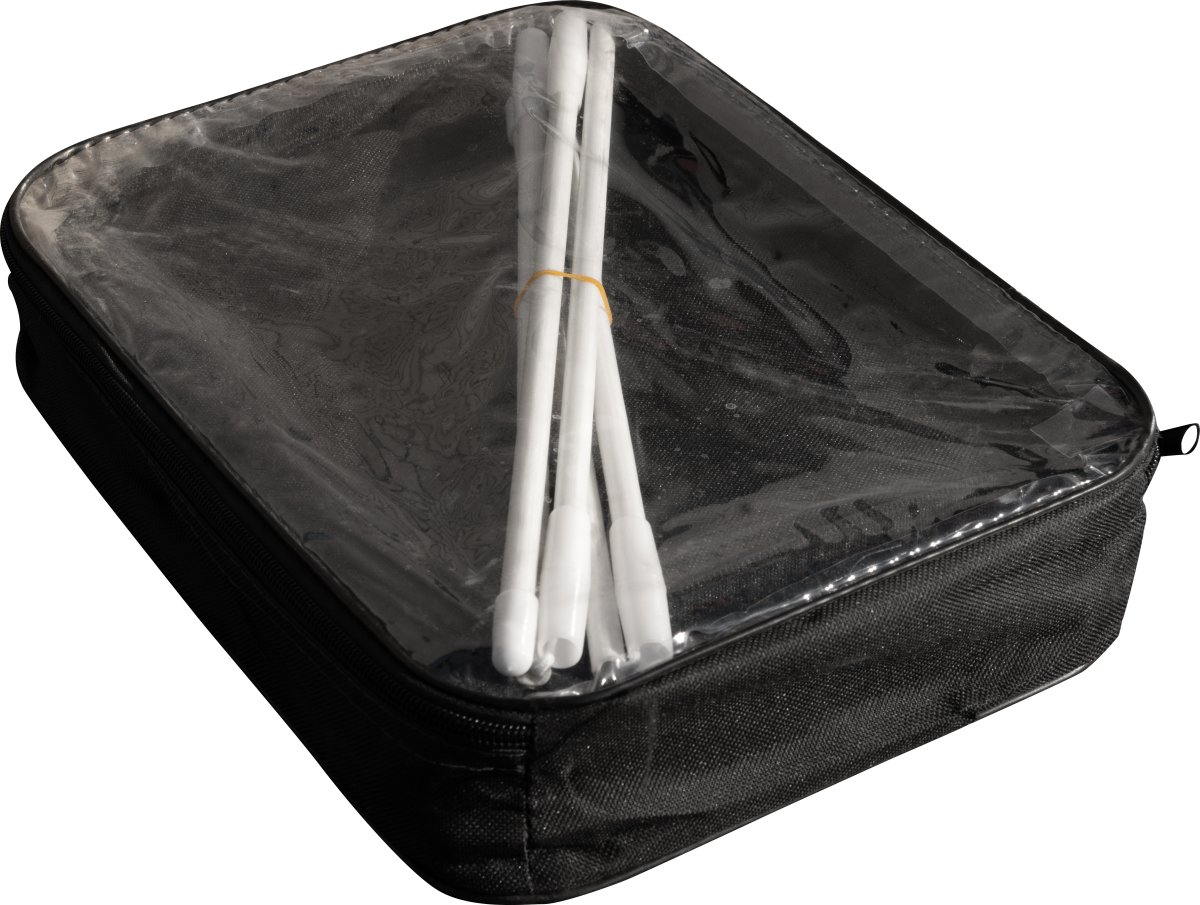 Dobbelt parasol, 450x264cm, inkl fod+overtræk,sort