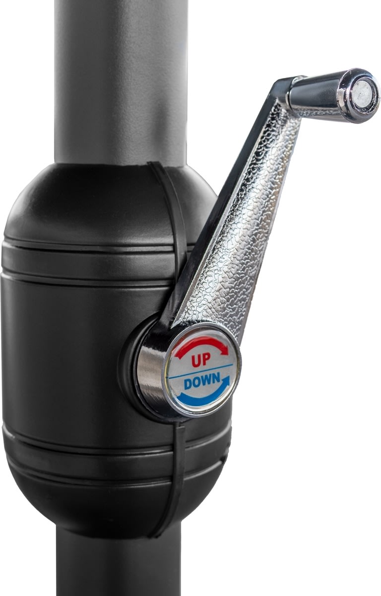 Dobbelt parasol, 450x264cm, inkl fod+overtræk,sort