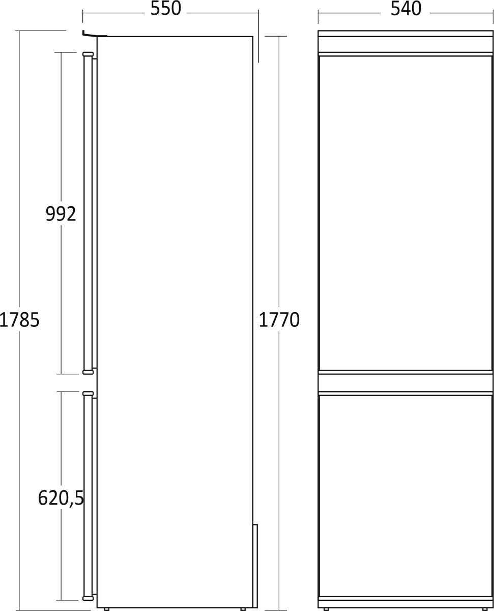Scandomestic integrerbart kølefryseskab CBI267NFWD