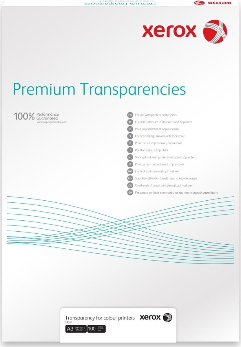 Xerox Premium Transparent film, A3/100mic/100 ark